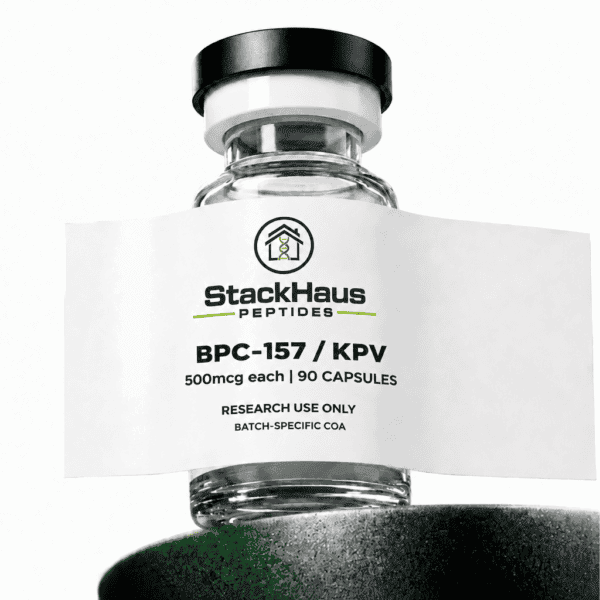 All Capsules 4 Stackhaus BPC-157 and KPV capsules, 500mcg each, 90 count, research-use-only product